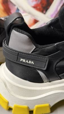 Prada Sneakers Milano Chunky Black Yellow EU 37.5 Made in Italy - Thumbnail 13