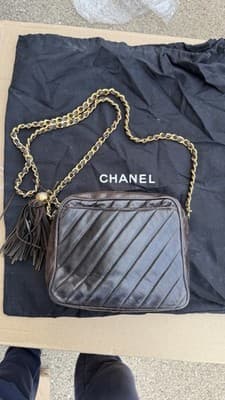 Chanel Brown Quilted Tassel Chain Shoulder Bag CC Logo Dust Bag Included - Thumbnail 2