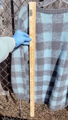 Vintage Perry Ellis Portfolio Wool Sweater Blue Gray Check Knit Size S - Thumbnail 7