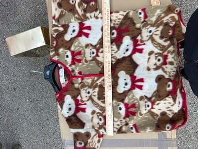 Stan Herman 2 Pc Teddy Bear Fleece Lounge Pajama Set Red Large - Thumbnail 9