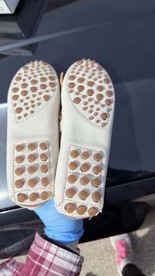 Minnetonka Moccasins Womens 5.5 Off White Leather Classic Moc 691S - Thumbnail 6