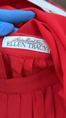 Vintage Linda Allard Ellen Tracy Red Pleated Dress Set Layered Dress Size 8 - Thumbnail 5