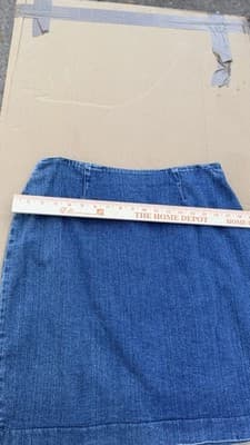 Vintage Ralph Lauren Denim Skirt Size 14 Knee Length Stretch - Thumbnail 2