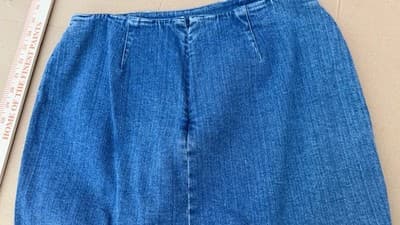 Vintage Ralph Lauren Denim Skirt Size 14 Knee Length Stretch - Thumbnail 5