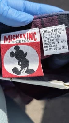 Vintage Disney Minnie Mickey Plaid Nightshirt One Size Cotton 90s - Thumbnail 5
