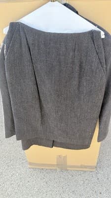 Vintage Dana Buchman Wool Blend Blazer Gray Jacket Classic Size 10 - Thumbnail 2