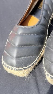 Franco Sarto Black Leather Espadrilles Flats – Women’s Size 5.5 - Thumbnail 2
