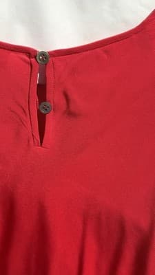 Vintage Linda Allard Ellen Tracy Red Pleated Dress Set Layered Dress Size 8 - Thumbnail 6