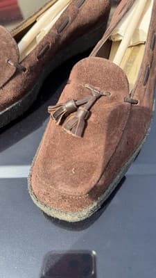 Salvatore Ferragamo Suede Tassel Loafers Brown Italy Womens - Thumbnail 3