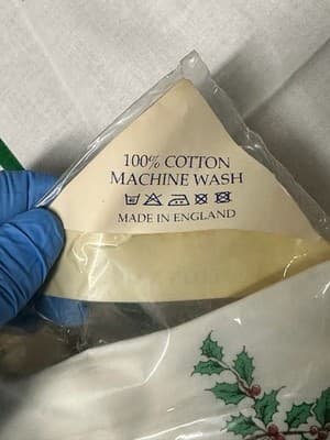 Spode Christmas Tree Cotton Napkins Set of 4 Vintage Made England New - Thumbnail 4
