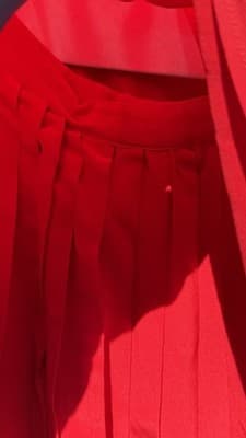 Vintage Linda Allard Ellen Tracy Red Pleated Dress Set Layered Dress Size 8 - Thumbnail 2