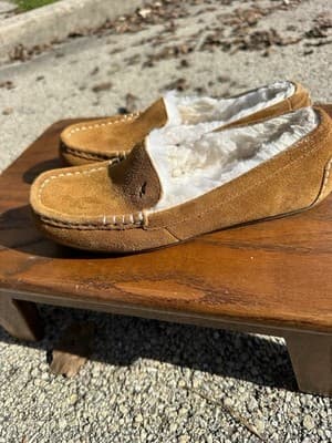 Koolaburra by UGG Lezly Chestnut Suede Faux Fur Moccasin Slippers Women's Size 6 - Thumbnail 7