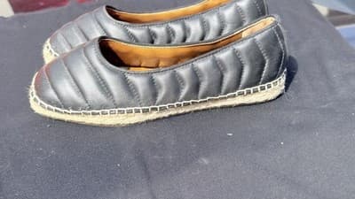 Franco Sarto Black Leather Espadrilles Flats – Women’s Size 5.5 - Thumbnail 6