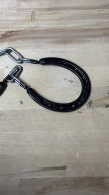 Classic Horseshoe Handcuffs Black Steel Vintage Law Enforcement Restraints - Thumbnail 3