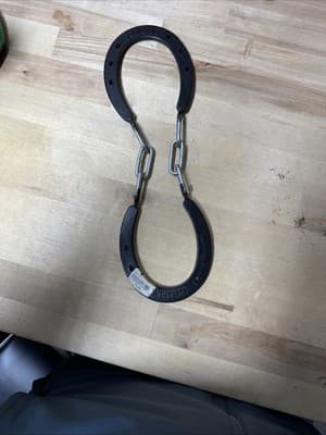 Classic Horseshoe Handcuffs Black Steel Vintage Law Enforcement Restraints - Thumbnail 8