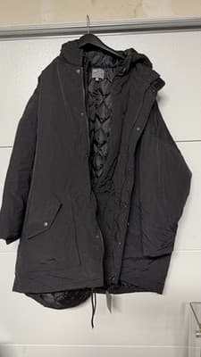ASOS Black Padded Parka Jacket Men’s XXL Hooded Winter Coat - Thumbnail 6