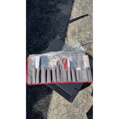 Wolfgang Puck Kitchen Tool Set with Grey Red Travel Roll Up Case 9 Piece Gadgets - Thumbnail 2