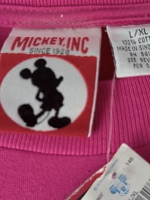 Disney Minnie Mouse Pink T-Shirt L/XL Graphic Tee Cotton Cute Casual - Thumbnail 5