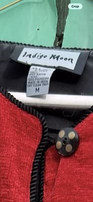 Indigo Moon Jacket Embroidered Red Art To Wear Button Front Size M - Thumbnail 8