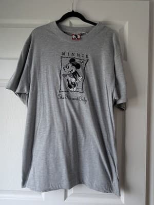 Vintage Disney Minnie Mouse T-Shirt XL Gray Mickey Inc Graphic Tee One and Only