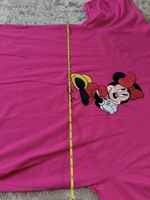 Disney Minnie Mouse Pink T-Shirt L/XL Graphic Tee Cotton Cute Casual - Thumbnail 8