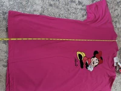 Disney Minnie Mouse Pink T-Shirt L/XL Graphic Tee Cotton Cute Casual - Thumbnail 9