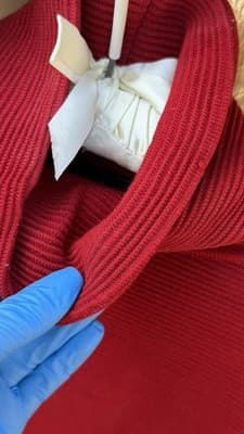 Donna Karan NY Red Turtleneck Sweater Womens Ribbed Bergdorf Goodman - Thumbnail 6