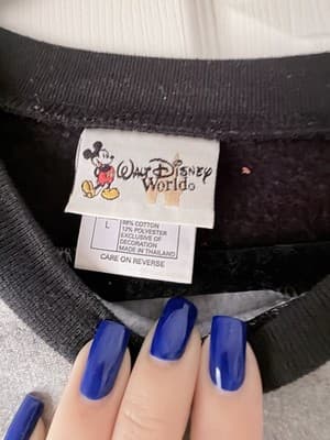 Vintage Walt Disney World Minnie Mouse Sweatshirt Gray Black Crewneck Size L - Thumbnail 6