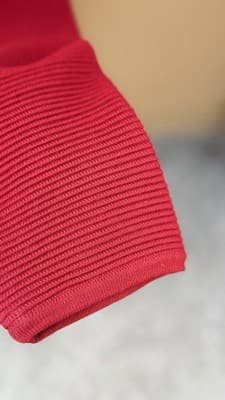 Donna Karan NY Red Turtleneck Sweater Womens Ribbed Bergdorf Goodman - Thumbnail 5