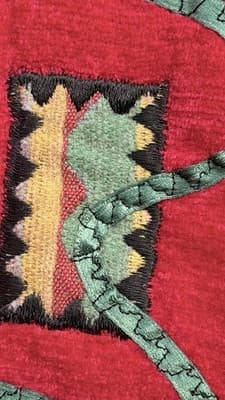 Indigo Moon Jacket Embroidered Red Art To Wear Button Front Size M - Thumbnail 2