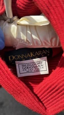 Donna Karan NY Red Turtleneck Sweater Womens Ribbed Bergdorf Goodman - Thumbnail 4