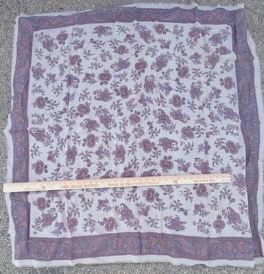 Vintage Italian Wool Scarf Paisley Pink Purple Made in Italy Lightweight Shawl - Thumbnail 2