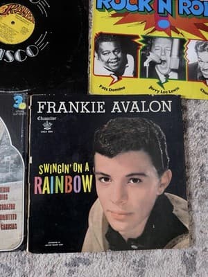 Vintage Vinyl Record Lot Rock N Roll Fats Domino Frankie Avalon Dick Clark - Thumbnail 3