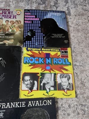 Vintage Vinyl Record Lot Rock N Roll Fats Domino Frankie Avalon Dick Clark - Thumbnail 4