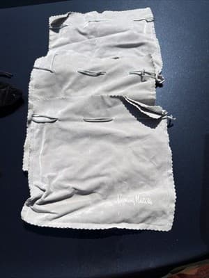 Vintage Neiman Marcus Velvet Jewelry Pouch Drawstring Storage Travel Bag - Thumbnail 3