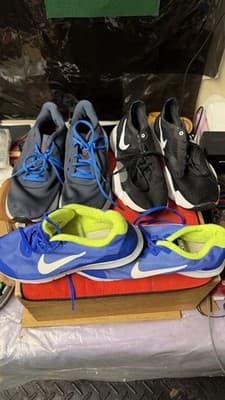Nike Running Shoes Lot 3 Pairs Men US 10.5 Blue Black Gray Used