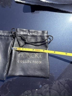 Lot 3 Honora Collection Jewelry Pouches Black Drawstring Storage Bags - Thumbnail 4