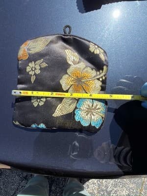 Honora Collection Floral Silk Jewelry Travel Pouch Zip & Drawstring - Thumbnail 3