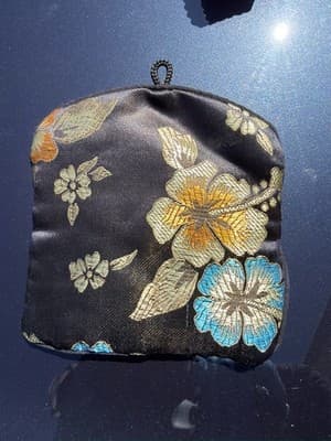 Honora Collection Floral Silk Jewelry Travel Pouch Zip & Drawstring - Thumbnail 2
