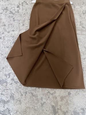 Anne Klein II 100% Wool Brown Sweater Skirt Set Petite S 2 Piece Outfit - Thumbnail 12