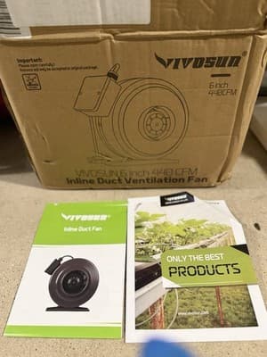 VIVOSUN 6” Inline Duct Fan 440 CFM Ventilation Hydroponic NEW