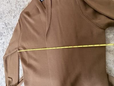 Anne Klein 100% Wool Cardigan Brown Belted Sweater Small Petite - Thumbnail 3