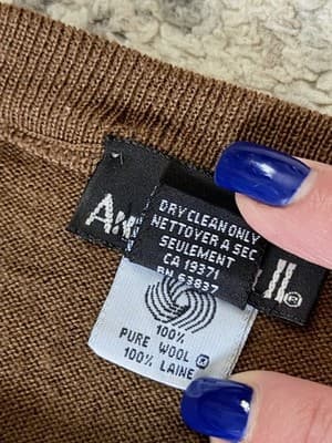 Anne Klein II 100% Wool Brown Sweater Skirt Set Petite S 2 Piece Outfit - Thumbnail 5