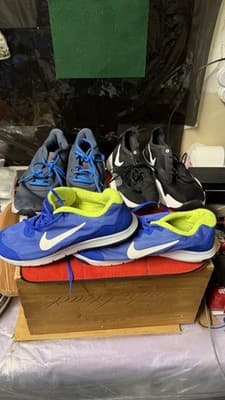 Nike Running Shoes Lot 3 Pairs Men US 10.5 Blue Black Gray Used - Thumbnail 4