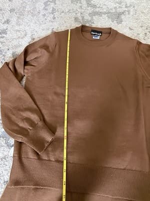 Anne Klein II 100% Wool Brown Sweater Skirt Set Petite S 2 Piece Outfit - Thumbnail 7