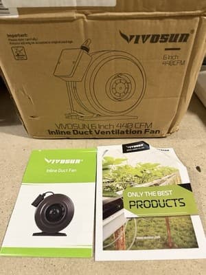 VIVOSUN 6” Inline Duct Fan 440 CFM Ventilation Hydroponic NEW - Thumbnail 4