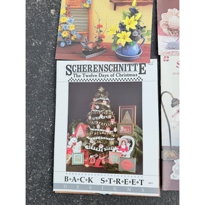 Vintage Craft Booklet Lot Scherenschnitte Quilting Flower Arranging Lace 6pc - Thumbnail 2