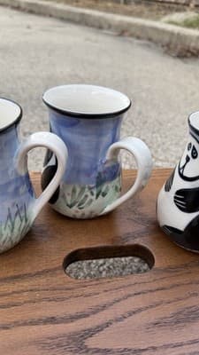 Karen Donleavy Designs Panda Mug Set of 3 Hand Painted Pottery Cups - Thumbnail 8