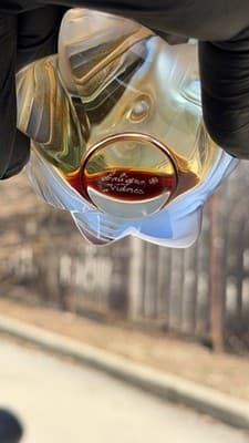 Lalique Samoa Crystal Perfume Bottle Frosted Clear Glass Red Accent - Thumbnail 6
