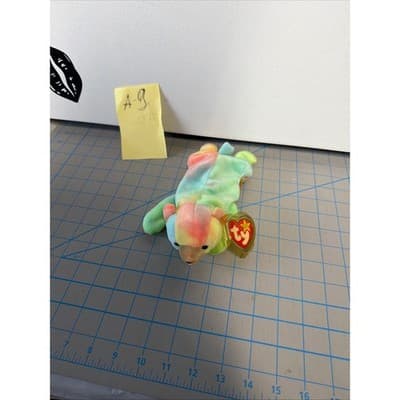 Ty Beanie Baby Sammy the Bear 1999 Rainbow Tie Dye Plush Collectible Toy - Thumbnail 7